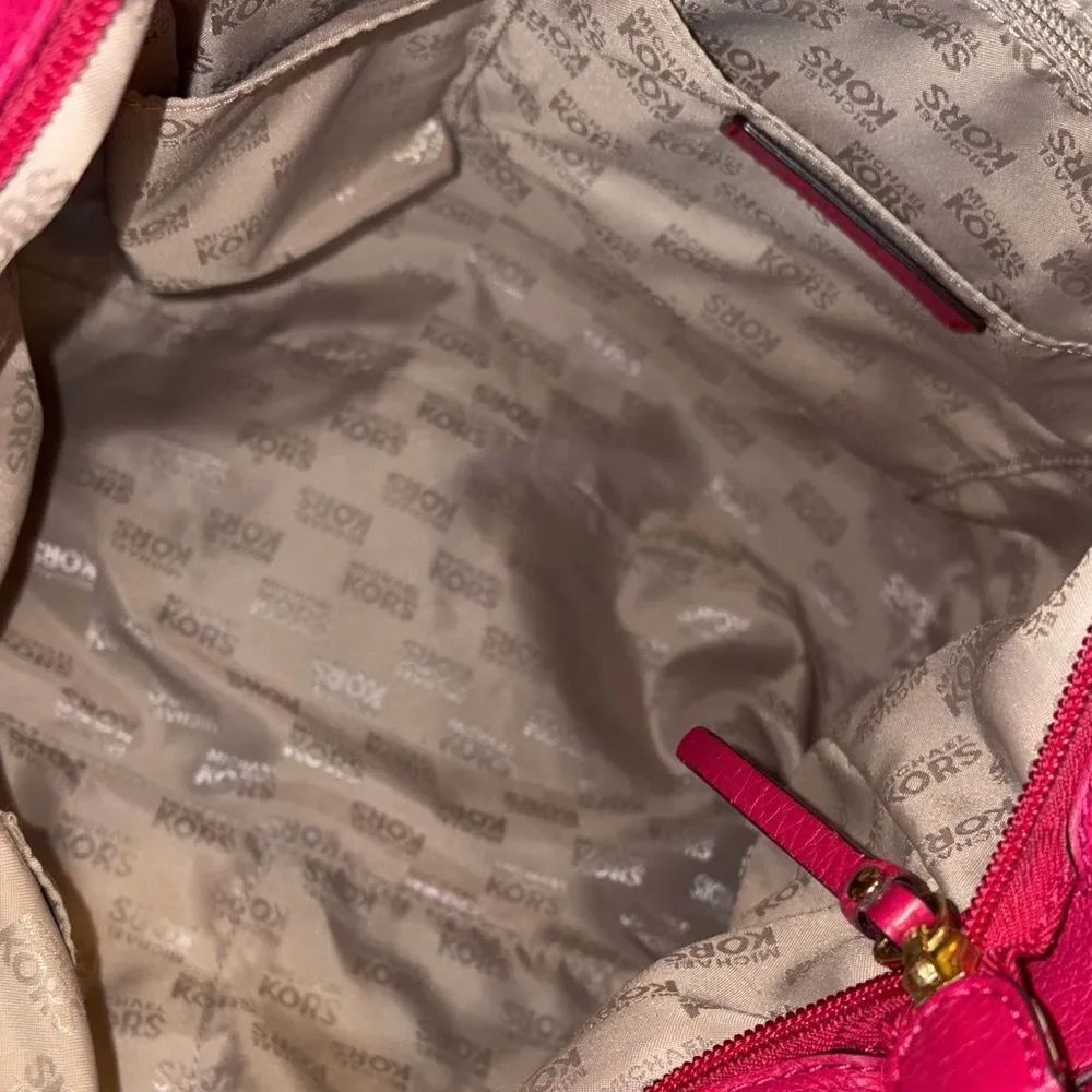 Michael Kors Bag Purse Handbag Leather Hobo Soft Pebbled Austin Pink Shoulder - Picture 16 of 16